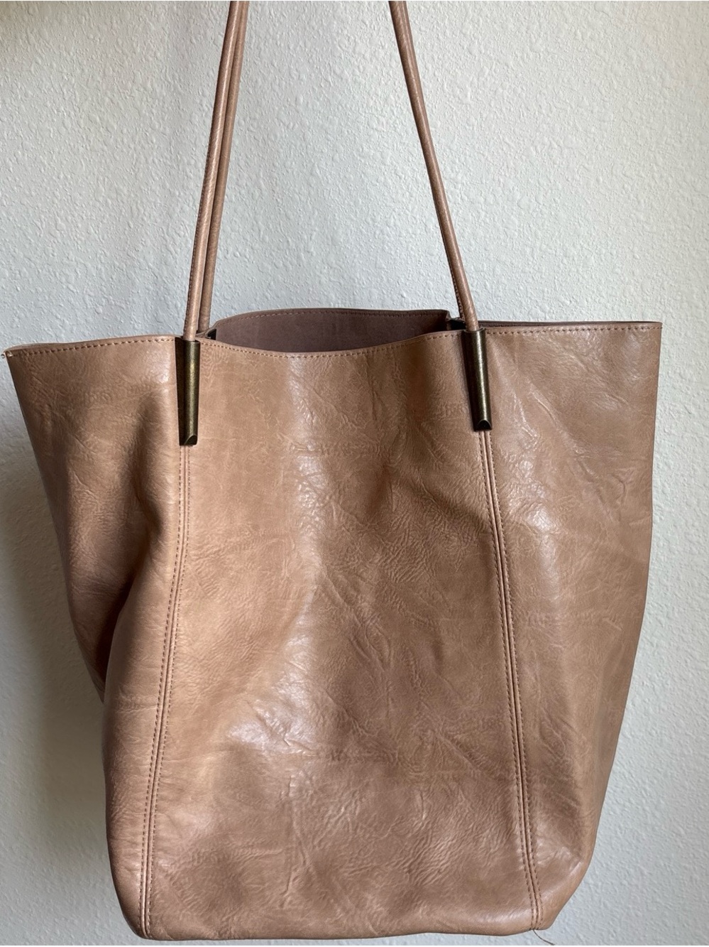 Anthropologie Large Akimbo Vegan Leather Tote Bag